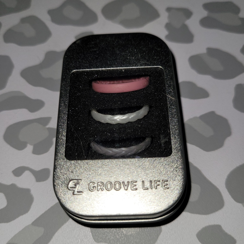 Groove Life Silicone Ring Set - Pink, White, Charcoal Grey